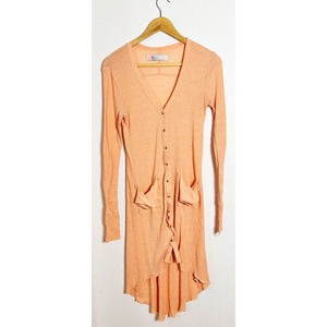 Free People Beach Salmon Coral Ribbed Coverup Dress sz S